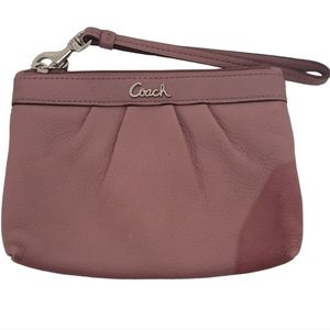 Coach Genuine Leather Wristlet Wallet Mauve with NWOT Damaged
